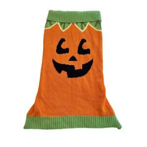 SimplyDog Pumpkin Jack-O'-Lantern Dog Sweater Costume XXL